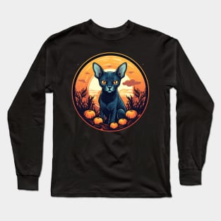 Cornish Rex Cat Halloween, Cat Lover Long Sleeve T-Shirt